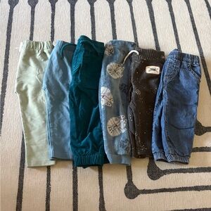 Kids Mixed Solid & Patterned Bottoms - Blue, Teal, Gray